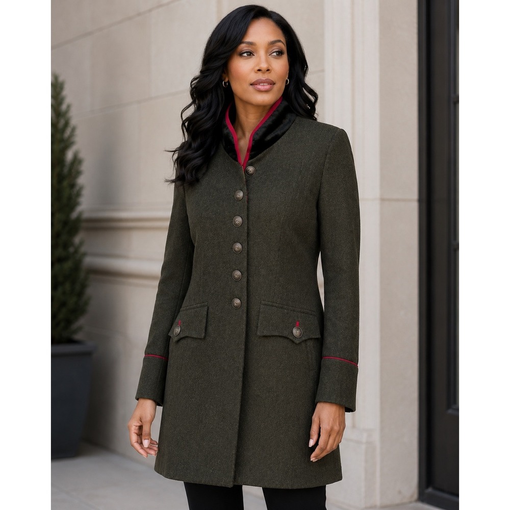 Susanne von Dörnberg Wool Jacket Women 8 Trachten Tyrolean Germany Military